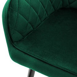 Chaise de salle à manger, lot de 2, vert foncé, revêtement velours, pieds métalliques, matériel de montage inclus ML-Design pas cher