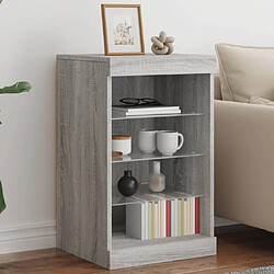 Maison Chic Commode Buffet - Meuble de rangement avec lumières LED sonoma gris 41x37x67 cm -GKD55086