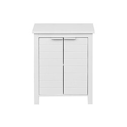 Mobili Rebecca Armoire De Salle De Bains Moderne À 2 Portes Et 2 Étagères, En Bois Blanc