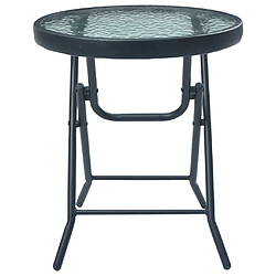 Avis Maison Chic Table de bistro et chaises d'extérieur 3 pcs,Ensemble de bistro de jardin pour relax Noir Acier -GKD333277