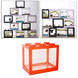 2 Pièces Aquarium Fish Tank Mini Blocs De Construction Boîte Araignée Décor à La Maison Rouge