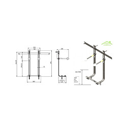 Karag Base de support de sol et de mur à encastrer pour bidet suspendu