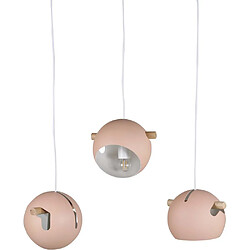 Venture Home Suspension en acier Tubbie vieux rose 3 abat-jour. Suspension en acier Tubbie vieux rose 3 abat-jour