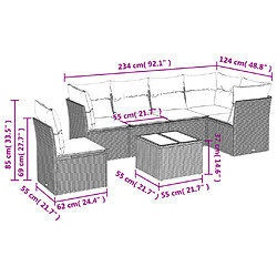 Acheter vidaXL Salon de jardin avec coussins 6 pcs marron résine tressée