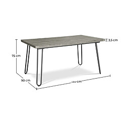 Avis ICONIK INTERIOR Pack Table à manger - Design industriel 150cm + Pack de 6 chaises à manger - Design industriel - Hairpin Stylix Noir