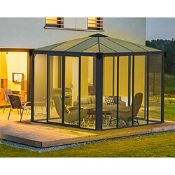 Gazebo tonnelle fermée 8.6m² gris anthracite - 704744 - PALRAM 