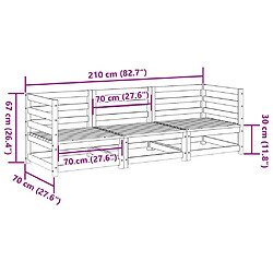 vidaXL Salon de jardin 3 pcs bois massif sapin de douglas pas cher