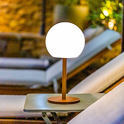 Lumisky Lampe de table LED LUNY Bois clair Bambou H28CM