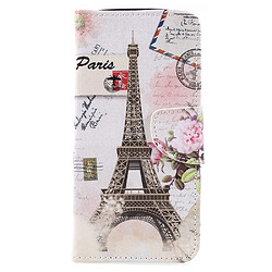 Etui en PU tour eiffel pour votre Motorola Moto E5 Plus 