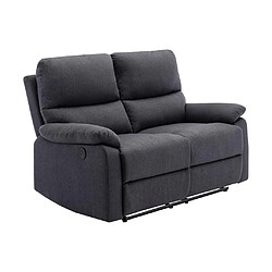 Avis Vente-Unique Canapé 2 places relax électrique en tissu gris anthracite LUNANO