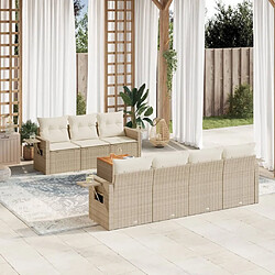 Maison Chic Salon de jardin avec coussins 8 pcs | Ensemble de Table et chaises | Mobilier d'Extérieur beige résine tressée -GKD20072