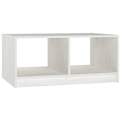 Maison Chic Table basse,Table Console Table d'appoint, Table pour salon Blanc 75x50x33,5 cm Bois de pin massif -MN55029