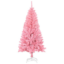 vidaXL Sapin de Noël artificiel avec support rose 150 cm PVC