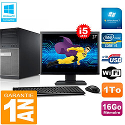 PC Tour DELL 9020 Core I5-4570 Ram 16Go Disque 1 To Wifi W7 Ecran 27" - Occasion