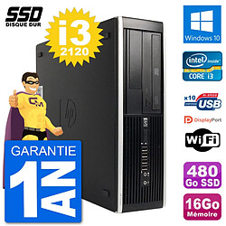 PC HP Compaq 6200 Pro SFF Intel i3-2120 RAM 16Go SSD 480Go Windows 10 Wifi · Occasion 