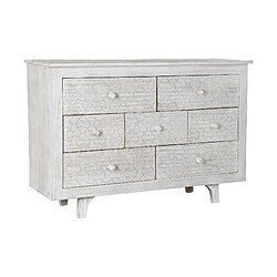 Acheter Pegane Commode en bois blanc avec 7 tiroirs - Largeur 112 x Hauteur 75 x Profondeur 35 cm