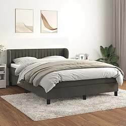 vidaXL Sommier à lattes de lit et matelas Gris foncé 140x190cm Velours 