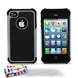 Muzzano Coque + 3 Films APPLE IPHONE 4S ""La Sport Case"" Premium Gris perle