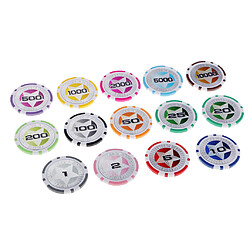 14 pcs poker jetons casino pièces de monnaie argile poker jetons jeux texas jeux de société