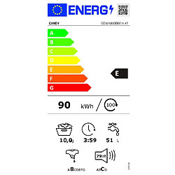 Lave-linge hublot 10kg 1200 tours/min noir - CO12103DBBE/1-47 - CANDY