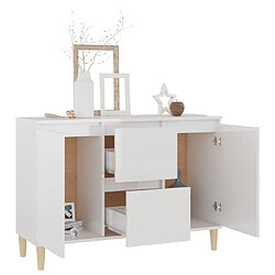 Avis Maison Chic Buffet,Meuble de Rangement,commode pour salon,Cuisine Blanc brillant 103,5x35x70 cm Aggloméré -MN67226