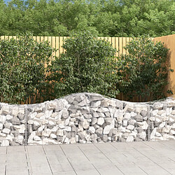 vidaXL Paniers à gabions arqués 8 pcs 200x50x60/80 cm Fer galvanisé