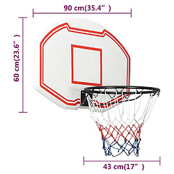 vidaXL Panneau de basket-ball Blanc 90x60x2 cm Polyéthylène pas cher