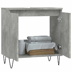 Avis Maison Chic Armoire de bain,Meuble de rangement de salle de bain,Meuble haut gris béton 58x33x60 cm bois d'ingénierie -GKD897867