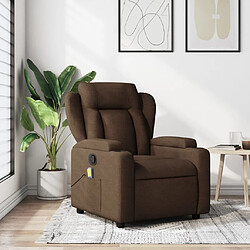 Maison Chic Fauteuil de massage inclinable,Fauteuil luxe de relaxation Marron Tissu -MN24696