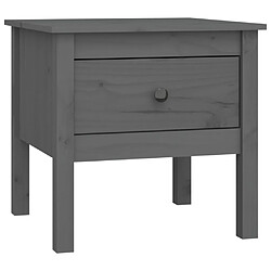 vidaXL Table d'appoint Gris 50x50x49 cm Bois massif de pin