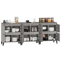 Maison Chic Ensemble de 3 Buffets,commode,console pour rangement sonoma gris 60x35x70 cm bois d'ingénierie -MN94100 pas cher