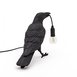 Universal Lampe murale oiseau résine moderne italienne blanc noir lumière chambre lit lit décoration chambre décoration luminaire led (table noir assis)