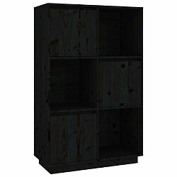 Maison Chic Buffet,Meuble de Rangement,commode pour salon,Cuisine Noir 74x35x117 cm Bois massif de pin -MN40096