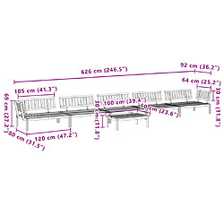 vidaXL Salon palette de jardin 6 pcs bois d'acacia massif pas cher