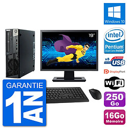 PC Lenovo M92p SFF Ecran 19" Intel G630 RAM 16Go Disque 250Go Windows 10 Wifi · Occasion 