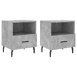 Maison Chic Tables de chevet 2pcs - Table basse Table de nuit - gris béton 40x35x47,5cm bois d’ingénierie -MN11304