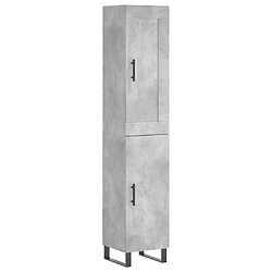 vidaXL Buffet haut Gris béton 34,5x34x180 cm Bois d'ingénierie