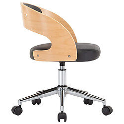 Acheter vidaXL Chaise pivotante à manger Noir Bois courbé et similicuir