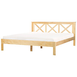 Beliani Lit double 180 x 200 cm en bois clair TANNAY