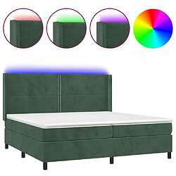 Sommier à lattes,Cadre à lattes de lit pour Adulte matelas et LED Vert foncé 200x200 cm -MN78012