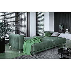 Avis VENESETTI Canapé 3/4 places convertible et espace de rangement - vert foncé - en tissu de qualité luxe, ELSA