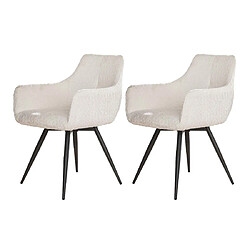 Avis Lisa Design Boha - lot de deux fauteuils rotatifs - en tissu bouclette blanc