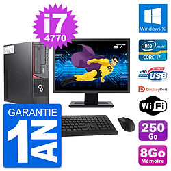 PC Fujitsu E720 DT Ecran 27" Intel i7-4770 RAM 8Go Disque 250Go Windows 10 Wifi - Occasion