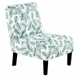 Paris Prix Fauteuil Design Imprimé Indira 84cm Blanc & Vert 