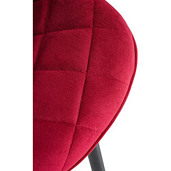 Decoshop26 Chaise de salle à manger cuisine x1 assise en velours rouge et pieds en métal noir 10_0001491 pas cher