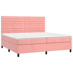 Avis Sommier à lattes LED,Cadre à lattes de lit avec matelas pour Adulte Rose 200x200cm Velours -MN97086