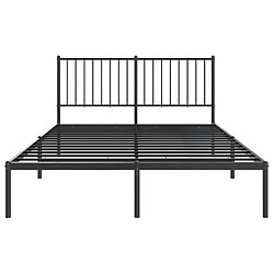 Acheter vidaXL Cadre de lit métal sans matelas avec tête de lit noir 140x190cm