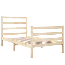 Acheter Maison Chic Lit Moderne Chambre - Cadre/structure de lit pour adulte bois de pin massif 90x190 cm simple -MN85613