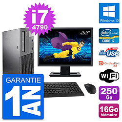 PC Lenovo M93p SFF Ecran 22" Intel i7-4790 RAM 16Go Disque 250Go Windows 10 Wifi · Occasion 