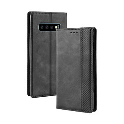 Etui en PU style vintage noir pour votre Samsung Galaxy S10